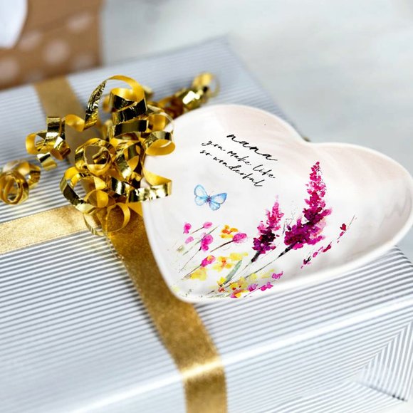 Trinket Dish, Gift for Aunt - watercolor floral art by Amylee Weeks NWT - Picture 2 of 5